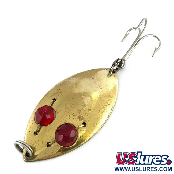 Vintage  Hofmann’s Lures  Red Eye junior, 2/5oz Brass / Red fishing spoon #8275