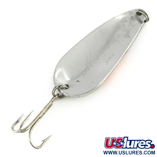 Vintage    Moriyama, 3/5oz Nickel / Red fishing spoon #8278