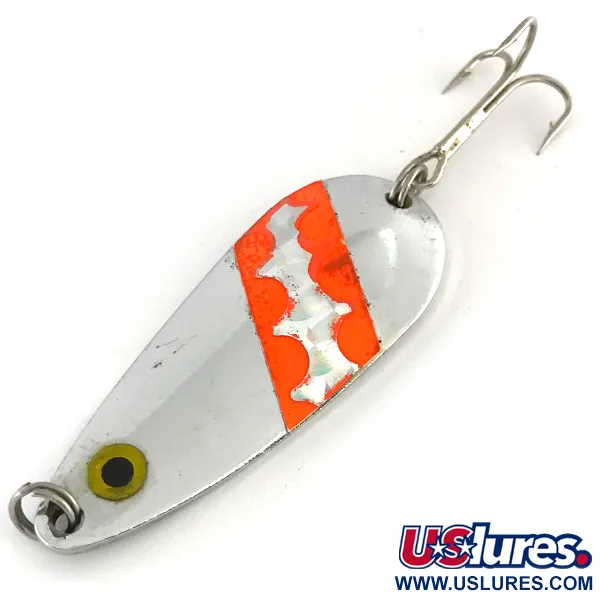 Vintage    Moriyama, 3/5oz Nickel / Red fishing spoon #8278