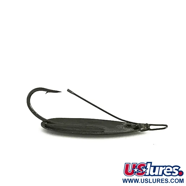 Vintage   Weedless Johnson Silver Minnow, 1/3oz Black fishing spoon #8304