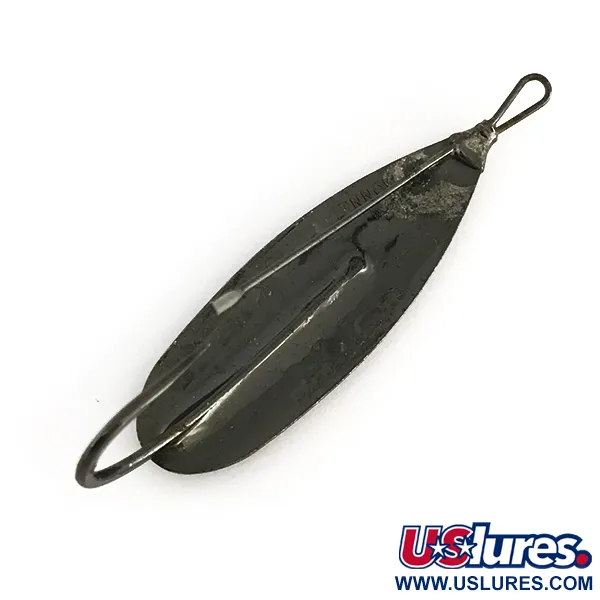 Vintage   Weedless Johnson Silver Minnow, 1/3oz Black fishing spoon #8304