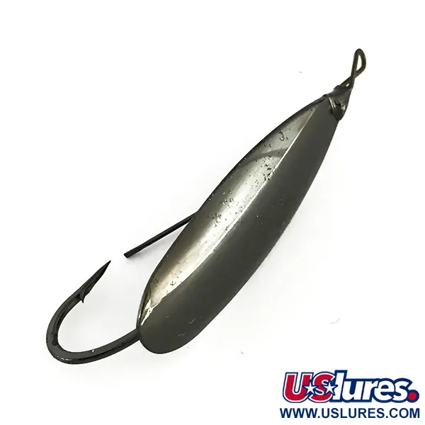 Vintage   Weedless Johnson Silver Minnow, 1/3oz Black fishing spoon #8304