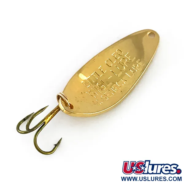 Vintage  Seneca Little Cleo, 1/4oz Gold / Red / White fishing spoon #8314