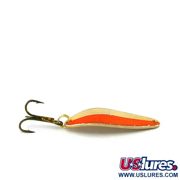 Vintage   Acme Little Cleo UV, 1/4oz Nickel / Orange fishing spoon #8322