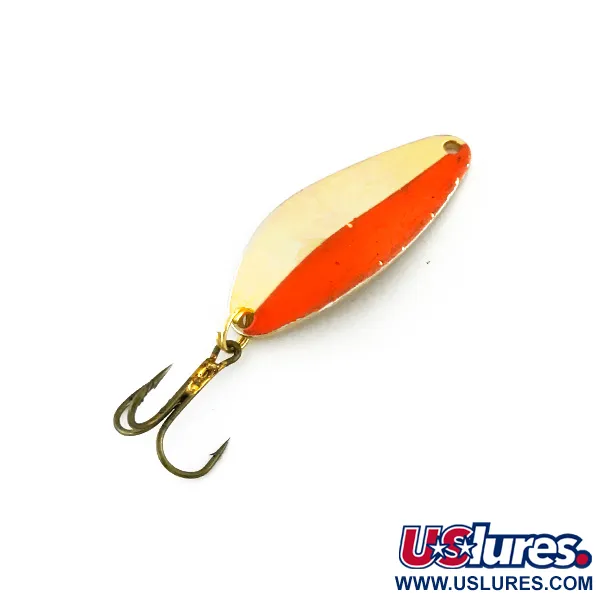 Vintage   Acme Little Cleo UV, 1/4oz Nickel / Orange fishing spoon #8322