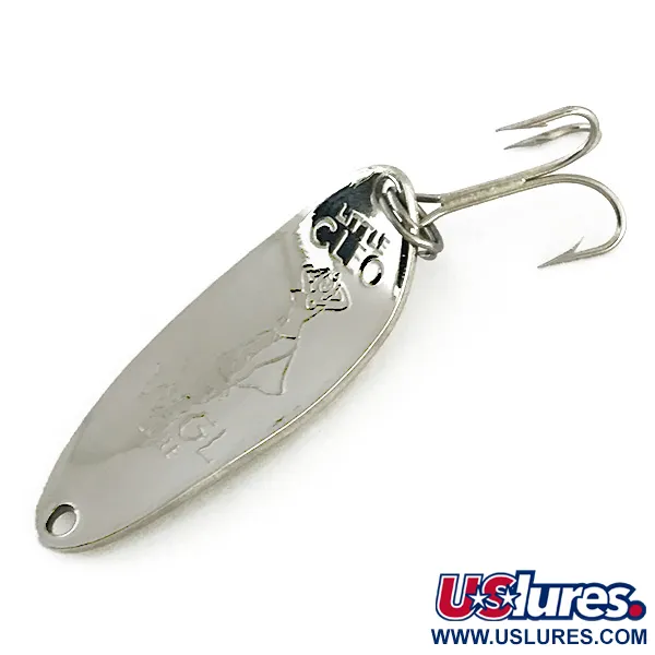 Vintage  Seneca Little Cleo (Hula Girl), 1/3oz Nickel fishing spoon #8325
