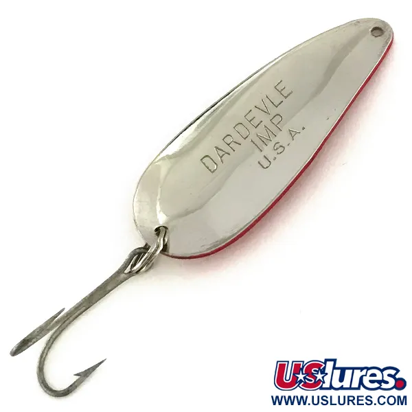Vintage  Eppinger Dardevle Imp, 2/5oz Red / White / Nickel fishing spoon #8327