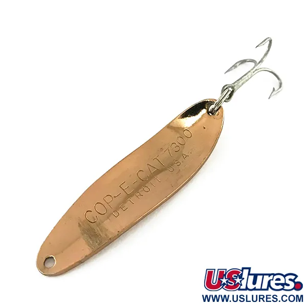 Vintage  Eppinger Dardevle Cop-E-Cat 7300, 1/3oz Hammered Copper fishing spoon #8328