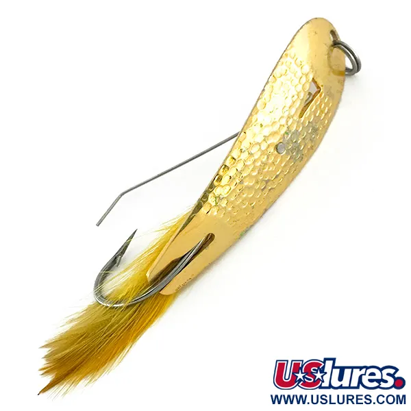 Vintage   Weedless Hopkins 238 Hammered Spoon, 1/4oz Gold fishing spoon #8331