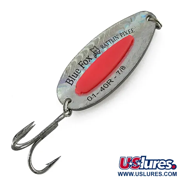 Vintage   Blue Fox Rattlin Pixee, 3/4oz Rainbow Black / Pink fishing spoon #8339