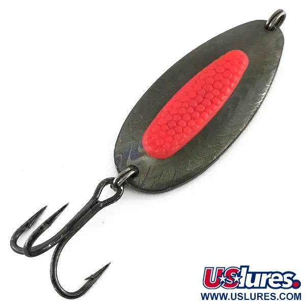Vintage   Blue Fox Rattlin Pixee, 3/4oz Rainbow Black / Pink fishing spoon #8339
