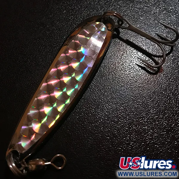 Vintage  Luhr Jensen Krocodile Die #4, 1/2oz Nickel fishing spoon #8341