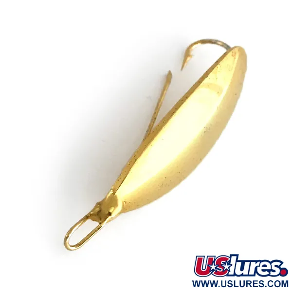 Vintage   Weedless Johnson Silver Minnow, 3/16oz Gold fishing spoon #8361