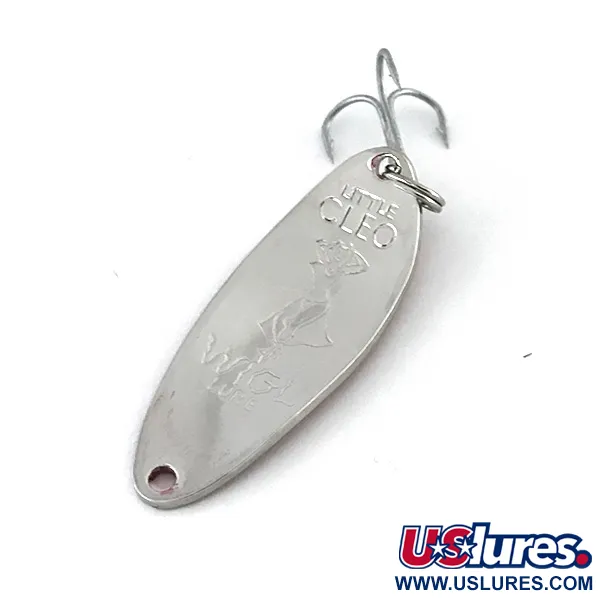 Vintage  Seneca Little Cleo (Hula Girl), 1/3oz Red / Black / Nickel fishing spoon #8364