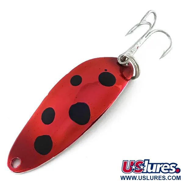 Vintage  Seneca Little Cleo (Hula Girl), 1/3oz Red / Black / Nickel fishing spoon #8364