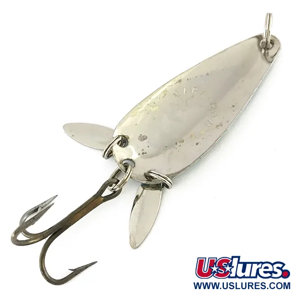 Vintage   Marathon (with sonic blades), 2/5oz Nickel / Blue fishing spoon #8394