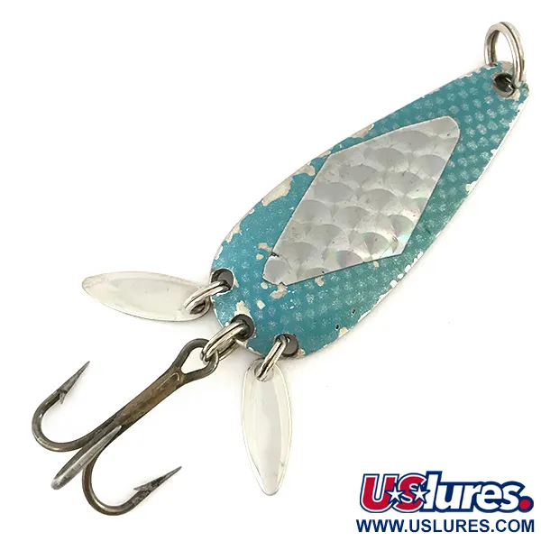 Vintage   Marathon (with sonic blades), 2/5oz Nickel / Blue fishing spoon #8394