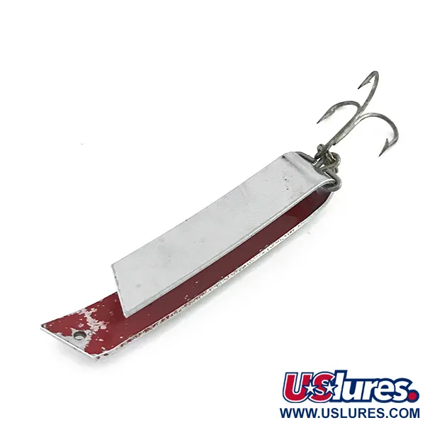 Vintage  Luhr Jensen Super-Duper 509, 2/5oz Nickel / Red fishing spoon #8413
