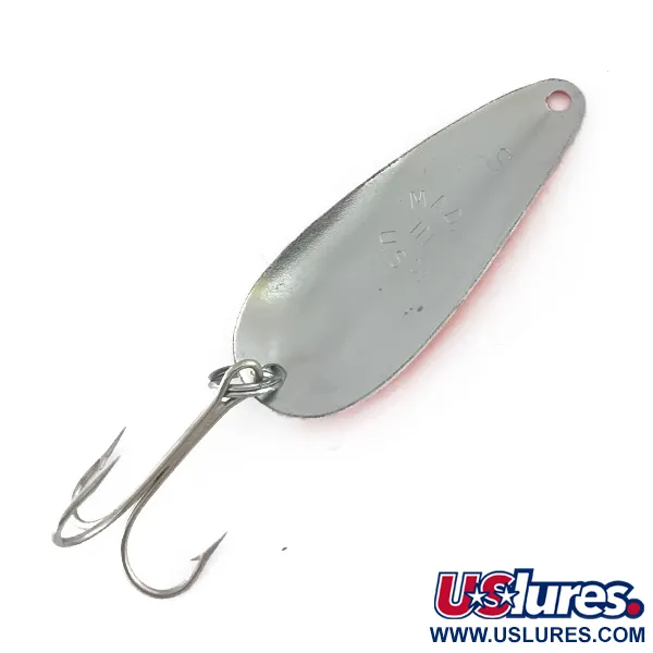 Vintage  Worth Chippewa Steel Spoon, 1/3oz Red / White / Nickel fishing spoon #8414