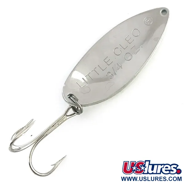 Vintage   Acme Little Cleo Glow, 3/4oz White / Blue / Nickel fishing spoon #8420