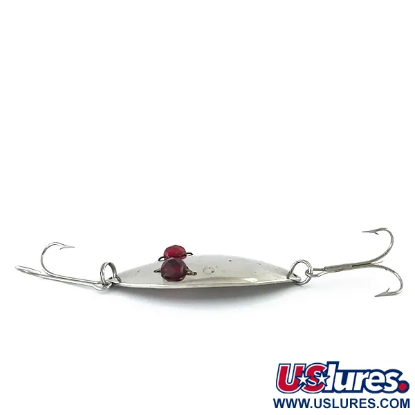 Vintage  Eppinger Red Eye Wiggler , 1oz Nickel / Red fishing spoon #8431