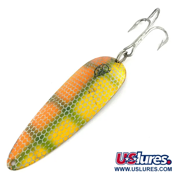 Vintage  Eppinger Dardevle, 1oz Orange / Green / Nickel fishing spoon #8432