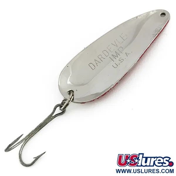 Vintage  Eppinger Dardevle Imp, 2/5oz Red / White / Nickel fishing spoon #8434
