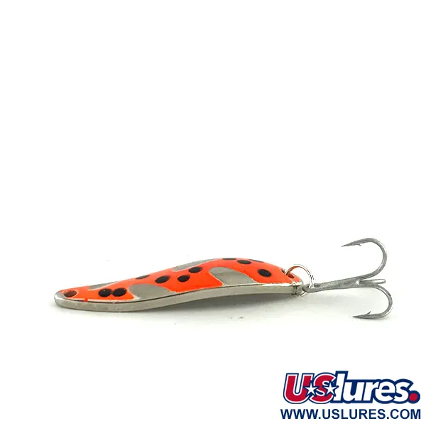 Vintage  Acme Fiord Spoon UV, 1/4oz Red / Black / Nickel fishing spoon #8436