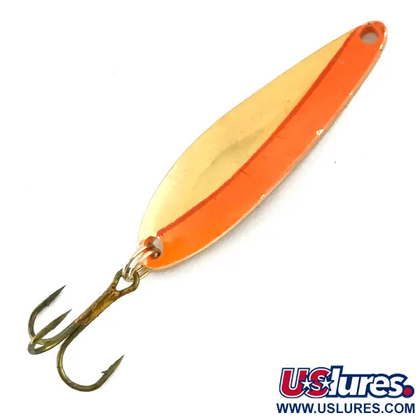Vintage  Acme Fiord Spoon, 1/4oz Gold / Orange fishing spoon #8457