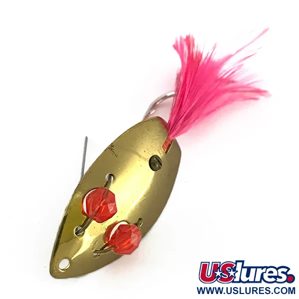 Vintage   Weedless Herter's, 3/16oz Gold / Red fishing spoon #8459