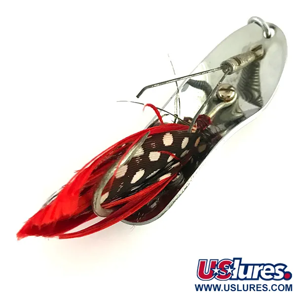 Vintage   Pflueger Chum 4, 2/3oz Nickel / Red fishing spoon #8488