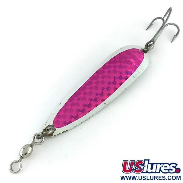 Vintage  Luhr Jensen Krocodile Die #5, 1oz White / Red fishing spoon #8508