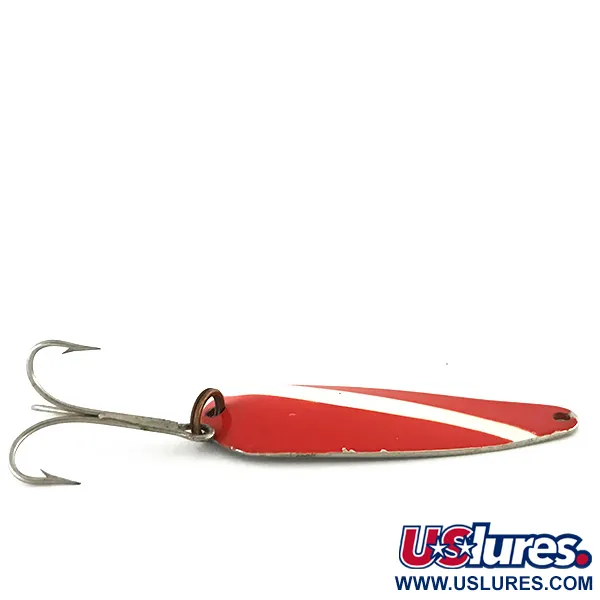 Vintage  Weller Gypsy King 0, 2/5oz Red / White / Nickel fishing spoon #8509