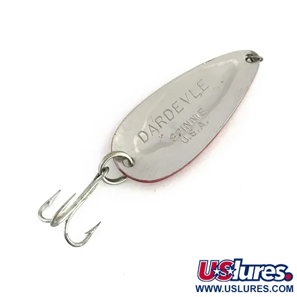 Vintage  Eppinger Dardevle Spinnie, 1/3oz Red / White / Nickel fishing spoon #8511