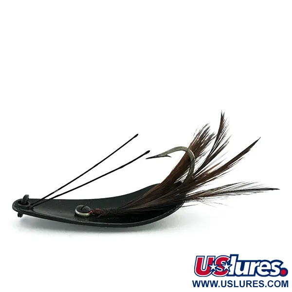 Vintage   Weezel bait Rex Spoon, 2/5oz Black fishing spoon #8521