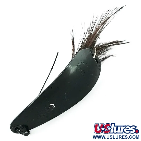 Vintage   Weezel bait Rex Spoon, 2/5oz Black fishing spoon #8521