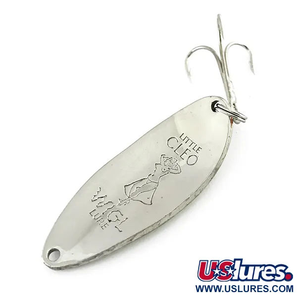 Vintage  Seneca Little Cleo (Hula Girl), 2/3oz Nickel fishing spoon #8531