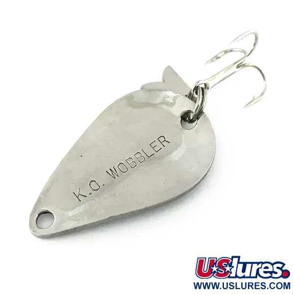 Vintage  Acme K.O. Wobbler, 1/4oz Nickel / Blue fishing spoon #8545