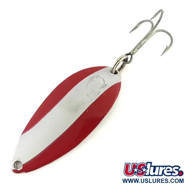 Vintage  Eppinger Dardevle Devle Dog 7700, 1/2oz Red / White / Nickel fishing spoon #8579