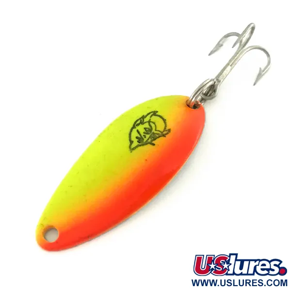 Eppinger Dardevle Devle Dog 5200 UV, 1/4oz Yellow / Orange / Nickel fishing spoon #8580