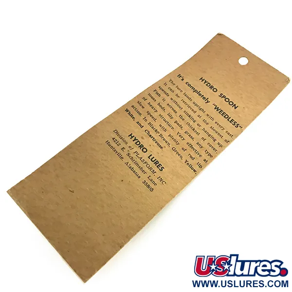  Hydro Lures Weedless Hydro Spoon, 3/5oz Yellow fishing lure #8592