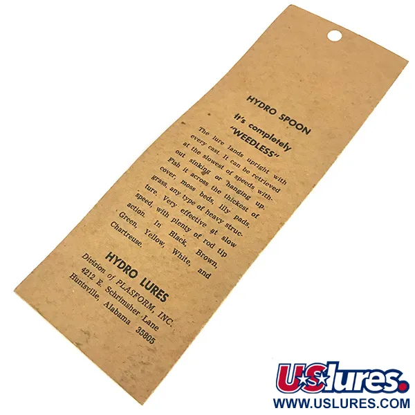  Hydro Lures Weedless Hydro Spoon, 2/5oz Black fishing lure #8594
