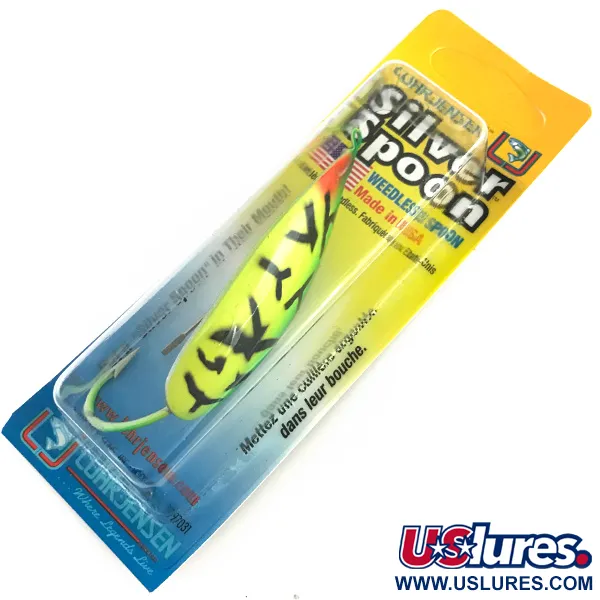  Luhr Jensen Weedless Silver Spoon UV, 3/4oz Fire Tiger fishing spoon #8597