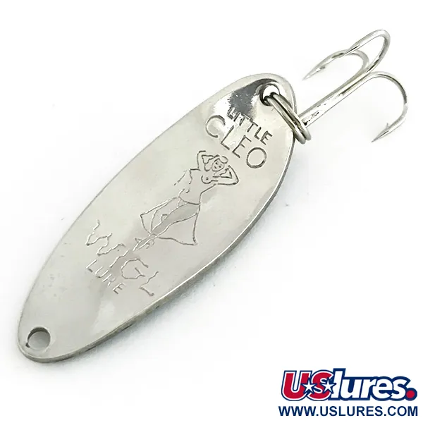Vintage  Seneca Little Cleo (Hula Girl), 1/3oz Nickel / Blue fishing spoon #8608