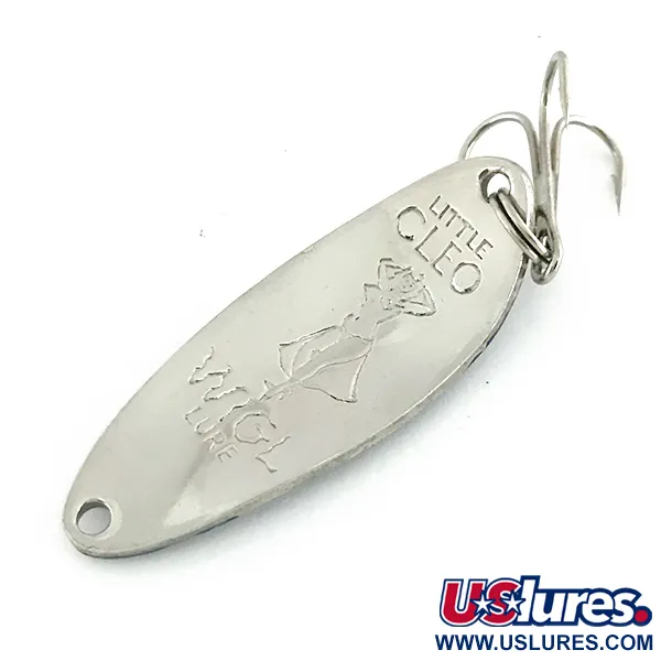 Vintage  Seneca Little Cleo (Hula Girl)​, 1/3oz Nickel / Blue fishing spoon #8612