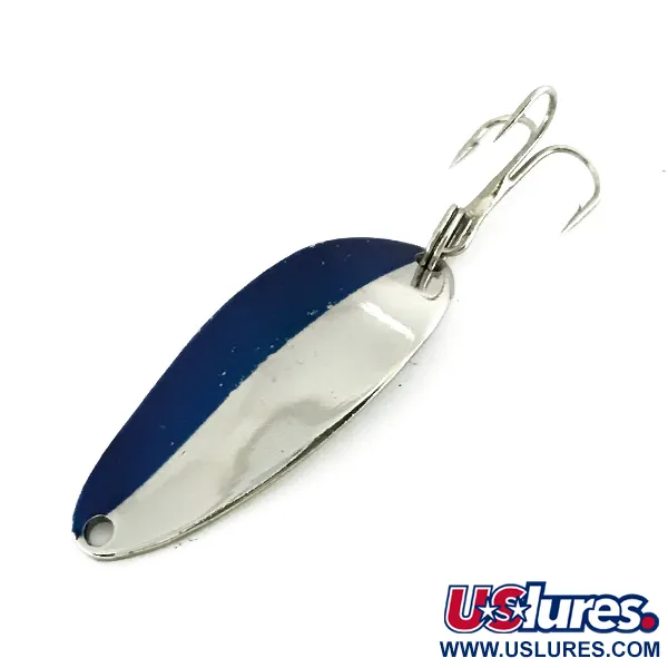 Vintage  Seneca Little Cleo (Hula Girl)​, 1/3oz Nickel / Blue fishing spoon #8612