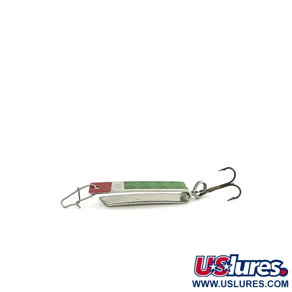 Vintage  South Bend Super-Duper 502, 3/32oz Nickel / Red / Green fishing spoon #8620