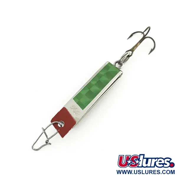 Vintage  South Bend Super-Duper 502, 3/32oz Nickel / Red / Green fishing spoon #8620