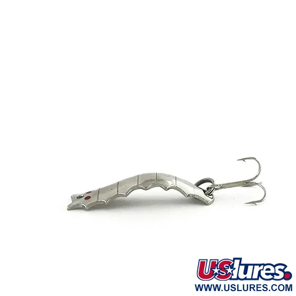 Vintage  Al's gold fish Goldfish Helgy, 3/16oz Nickel / Red Eyes fishing spoon #8621