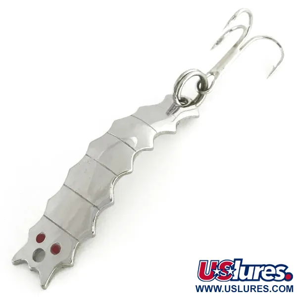 Vintage  Al's gold fish Goldfish Helgy, 3/16oz Nickel / Red Eyes fishing spoon #8621